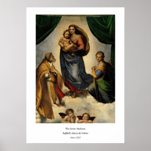 Klassischer "Sistine Madonna" RAPHAEL (circa 1513) Poster