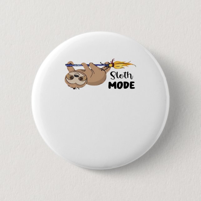 Klassischer Sloth-Mode-T - Shirt Button (Vorderseite)