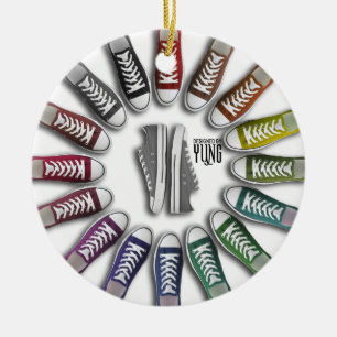 Klassischer Sneaker-Kreis Keramik Ornament