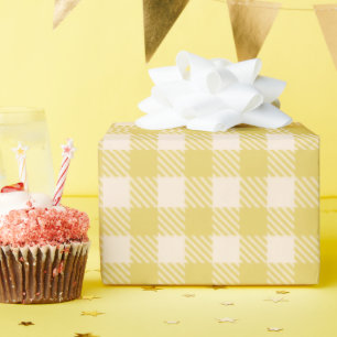 Klassischer Sonnenschein gelb kariert Geschenkpapier
