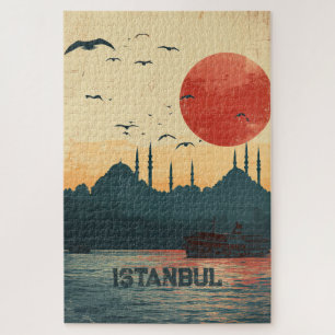 Klassischer Sonnenuntergang Blick Istanbul Türkei