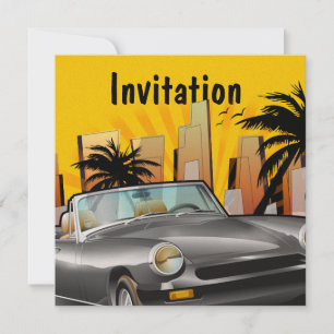 Klassischer Sportwagen Einladung
