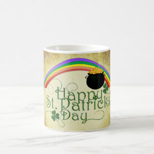 Klassischer St. Patricks Day Regenbogen/Topf-Gold- Kaffeetasse