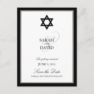 Klassischer Star der jüdischen Hochzeit von David Ankündigungspostkarte