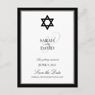 Klassischer Star der jüdischen Hochzeit von David  Ankündigungspostkarte