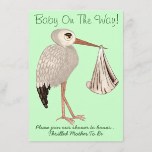 Klassischer Storch (neutral) 1 (Babydusche) Einladung
