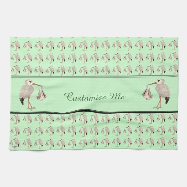 Klassischer Storch (neutral) 1 Geschirrtuch (Horizontal)