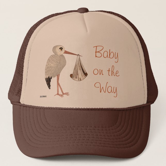 Klassischer Storch (neutral) 2 (Babydusche) Truckerkappe (Vorderseite)