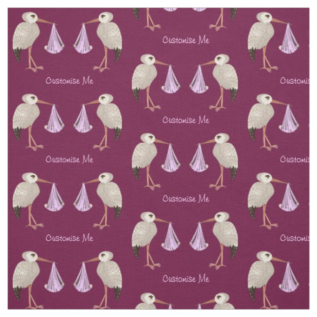 Klassischer Storch (rosa) 1 Stoff (Muster)