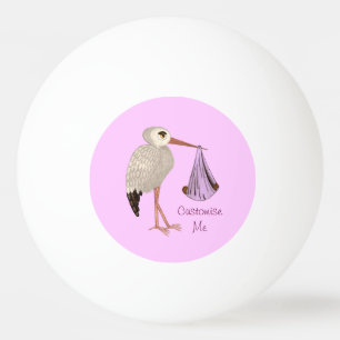 Klassischer Storch (Rosa) 2 Tischtennisball