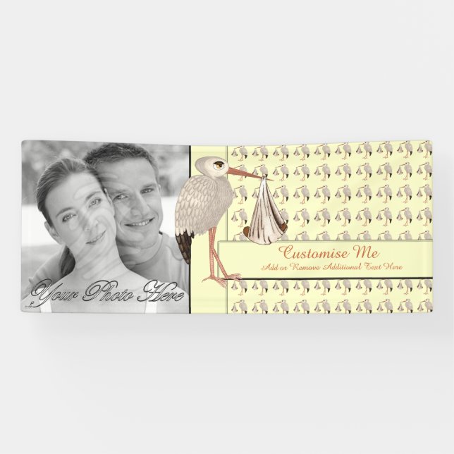 Klassischer Storch (unterwegs Baby) Neutral 2 Banner (Horizontal)
