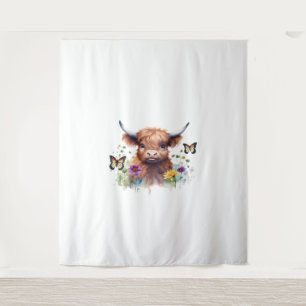 Klassischer T - Shirt für Langhaarige Babykühe Wandteppich