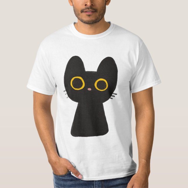 Klassischer T - Shirt, KatzenCartoon T-Shirt (Vorderseite)