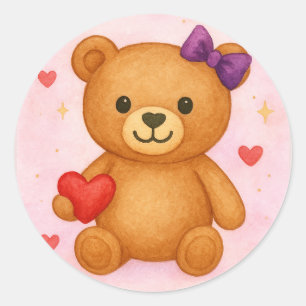 Klassischer Teddybär Runder Aufkleber