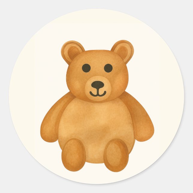 Klassischer Teddybär Runder Aufkleber (Vorderseite)