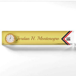 Klassischer TOP-HUND (Ihr Name) Gold Hintergrund Namensplakette