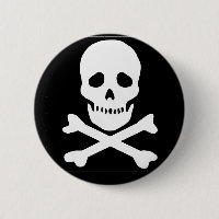 klassischer Totenkopf mit gekreuzter Knochen
