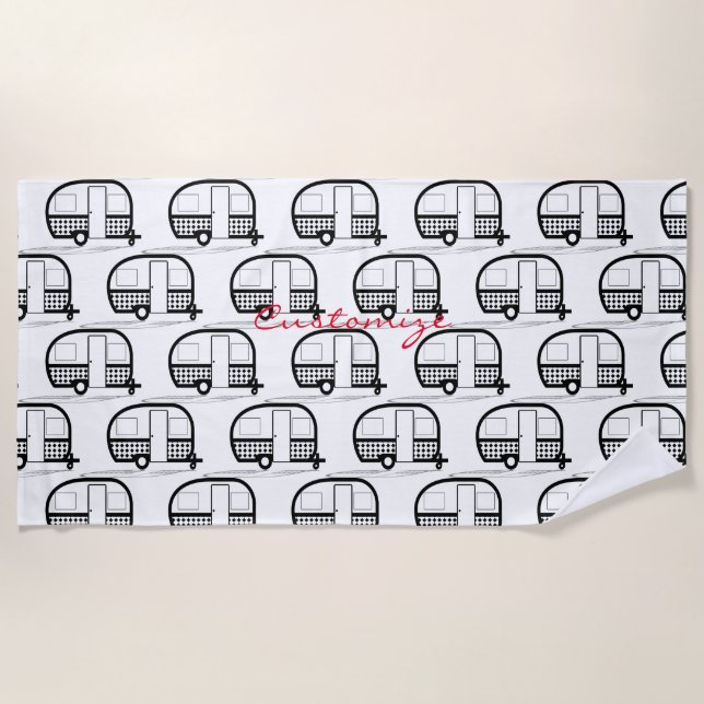 Klassischer Trailer Caravan Thunder_Cove Strandtuch (Vorderseite)