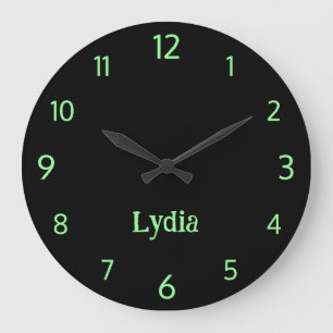 Klassischer und eleganter Name Schwarz und Neon Mi Große Wanduhr