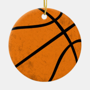 Klassischer Varsity-Basketball-Spieltag-Stil Keramik Ornament