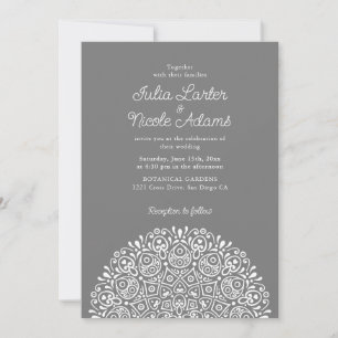 Klassischer verzierter Art Deco Stil Mandala-Hochz Einladung