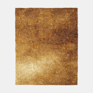 Klassischer verzierter Goldmetallteller Fleecedecke