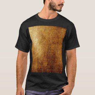 Klassischer verzierter Metallteller aus Gold T-Shirt