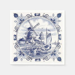 Klassischer Vintag Chic holländischer Windmill Del Serviette