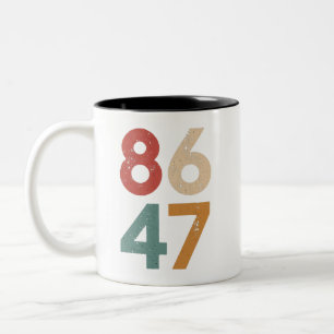 Klassischer Vintage 80er Stil 86 47 Anti Trump  Zweifarbige Tasse