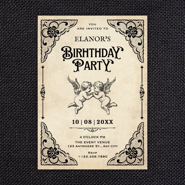 Klassischer Vintage-Geburtstag Einladung (Von Creator hochgeladen)