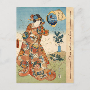 Klassischer vintage japanischer Ukiyo-e Geisha Uta Postkarte