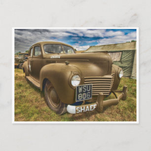 Klassischer vintage Militär Oldtimer Postkarte
