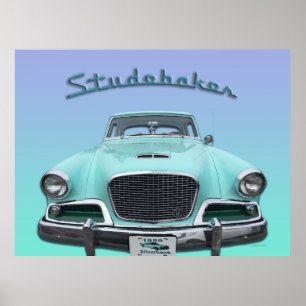 Klassischer Vintage Studebaker Silver Hawk 1959 Wa Poster