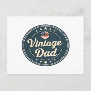 Klassischer Vintage-Vater Retro-Abzeichen Sterne u Feiertagspostkarte