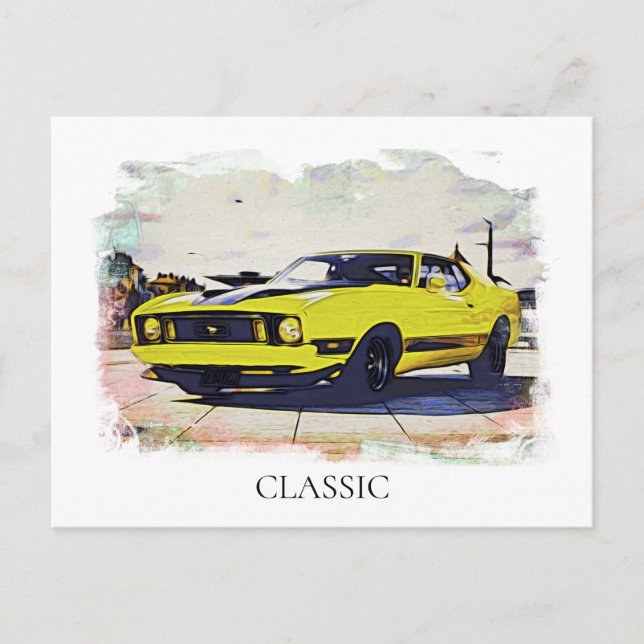 *~* Klassischer Vintager antiker Gelber Bananenkra Postkarte (Vorderseite)