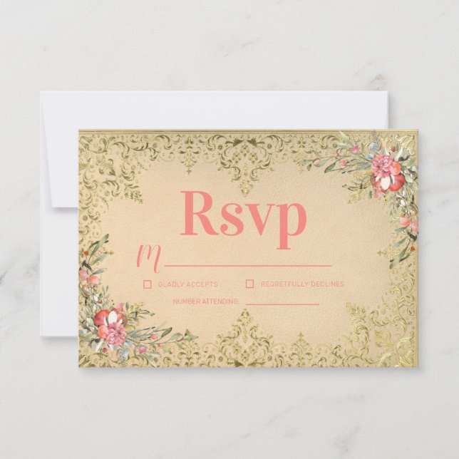 Klassischer Vintager Blumenstrauß Geburtstag RSVP Karte (Vorderseite)