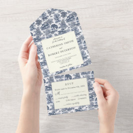 Klassischer Vintager Chic All In One Einladung