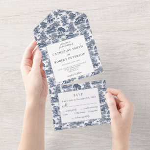Klassischer Vintager Chic All In One Einladung