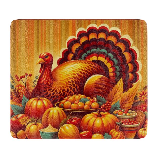klassischer/Vintager Erntedank Türkei Schneidebrett (Vorderseite)