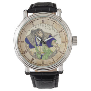 Klassischer Vintager japanischer Samurai-Krieger Armbanduhr