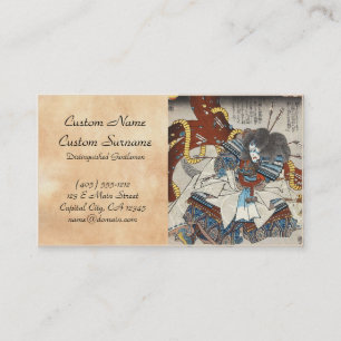 Klassischer Vintager japanischer ukiyo-e Samurai Visitenkarte
