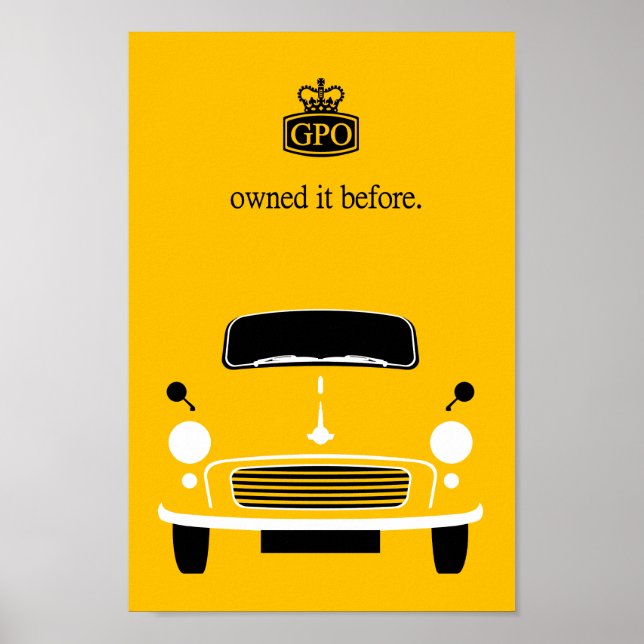 Klassischer Vintager Morris Kleinwagen Poster (Vorne)