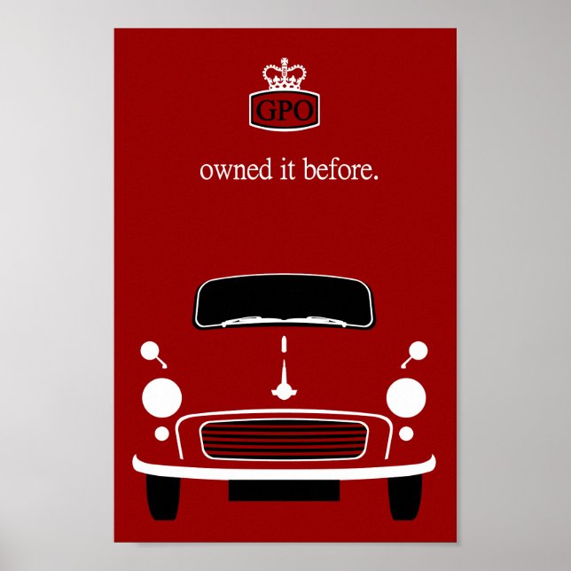 Klassischer Vintager Morris Kleinwagen Poster (Vorne)