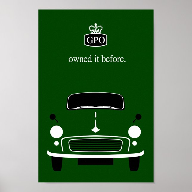 Klassischer Vintager Morris Kleinwagen Poster (Vorne)