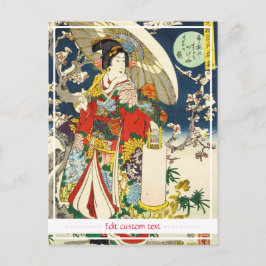 Klassischer Vintager ukiyo-e geisha mit Schirm Postkarte