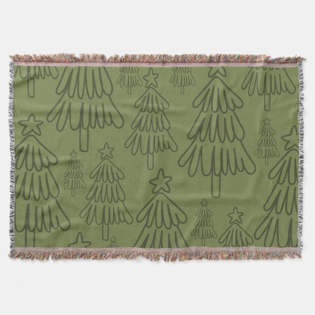 Klassischer Vintager Urlaubsmuster-Weihnachtsbaum  Decke (Vorderseite)