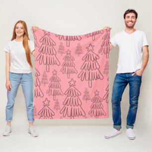 Klassischer Vintager Urlaubsmuster-Weihnachtsbaum Fleecedecke