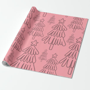 Klassischer Vintager Urlaubsmuster-Weihnachtsbaum  Geschenkpapier