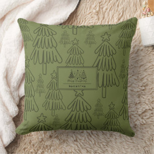 Klassischer Vintager Urlaubsmuster-Weihnachtsbaum Kissen