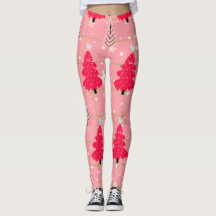Klassischer Vintager Urlaubsmuster-Weihnachtsbaum  Leggings